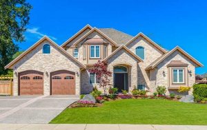 A nice house, sunny day, beautiful yard photo